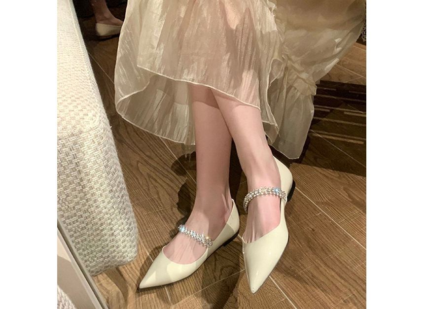 Rhinestone Flats Pointed-Toe