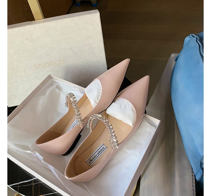 Rhinestone Flats Pointed-Toe
