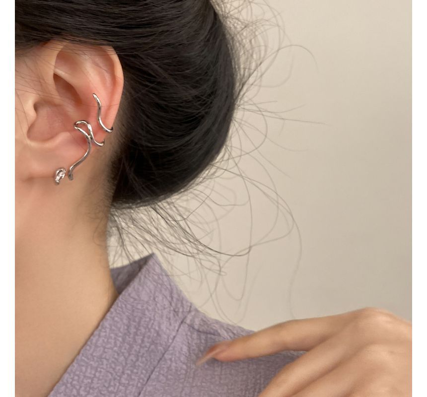 Earring Alloy Cuff Snake