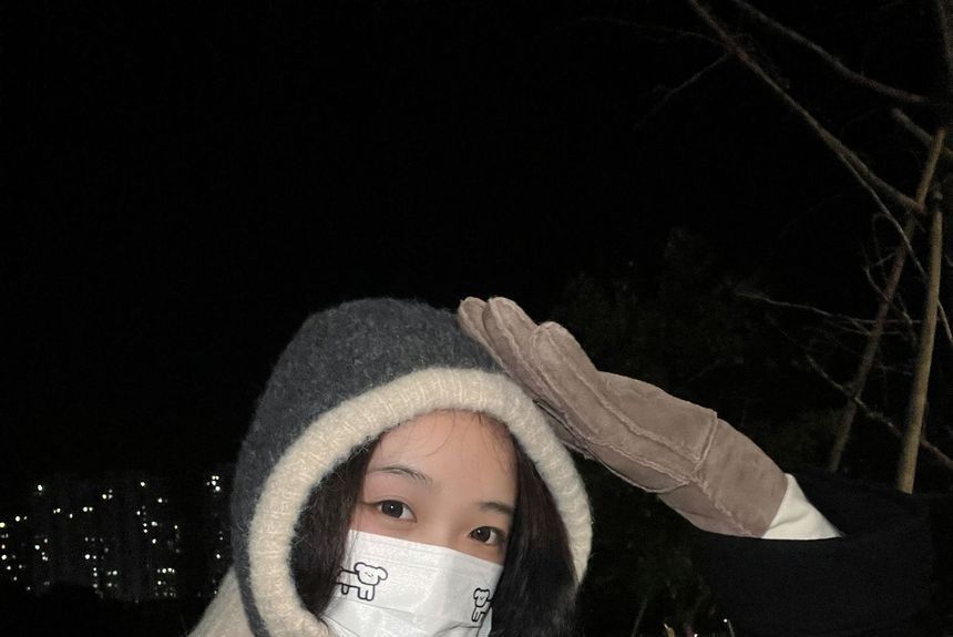 Knit Hat Two-Tone Balaclava