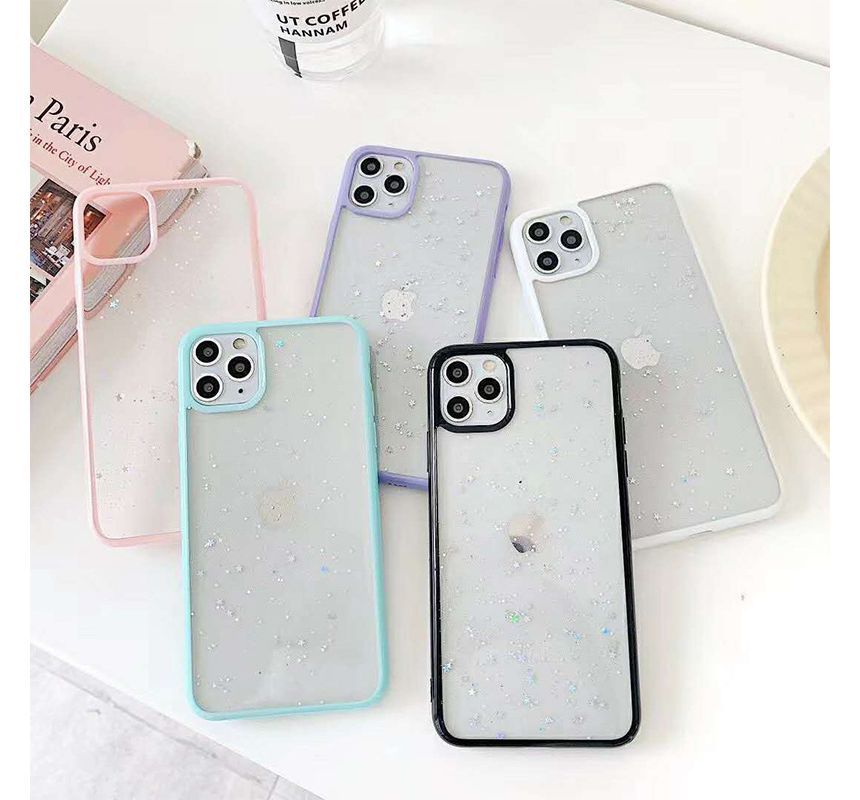 Transparent Case Phone Leaf Gold