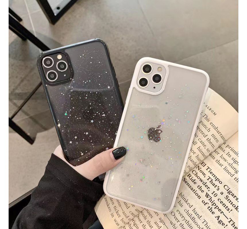 Transparent Case Phone Leaf Gold