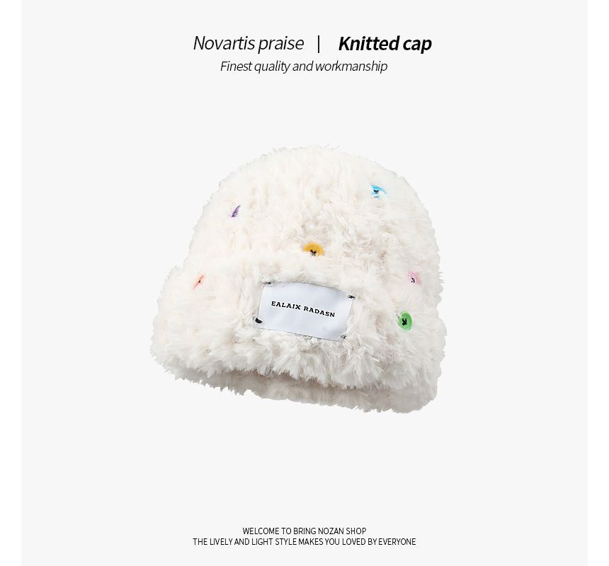 Plain Beanie Applique Fluffy