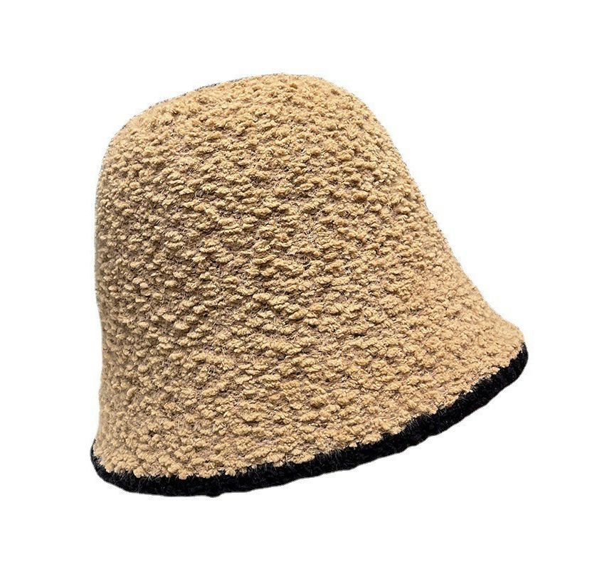 Bucket Trim Shearling Contrast Faux Hat