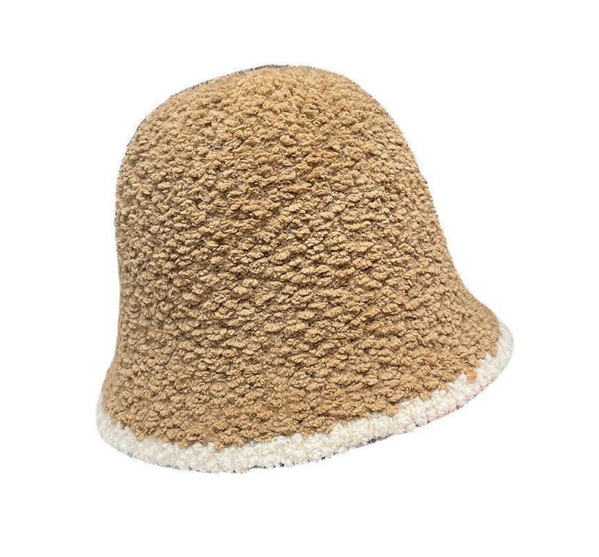 Bucket Trim Shearling Contrast Faux Hat