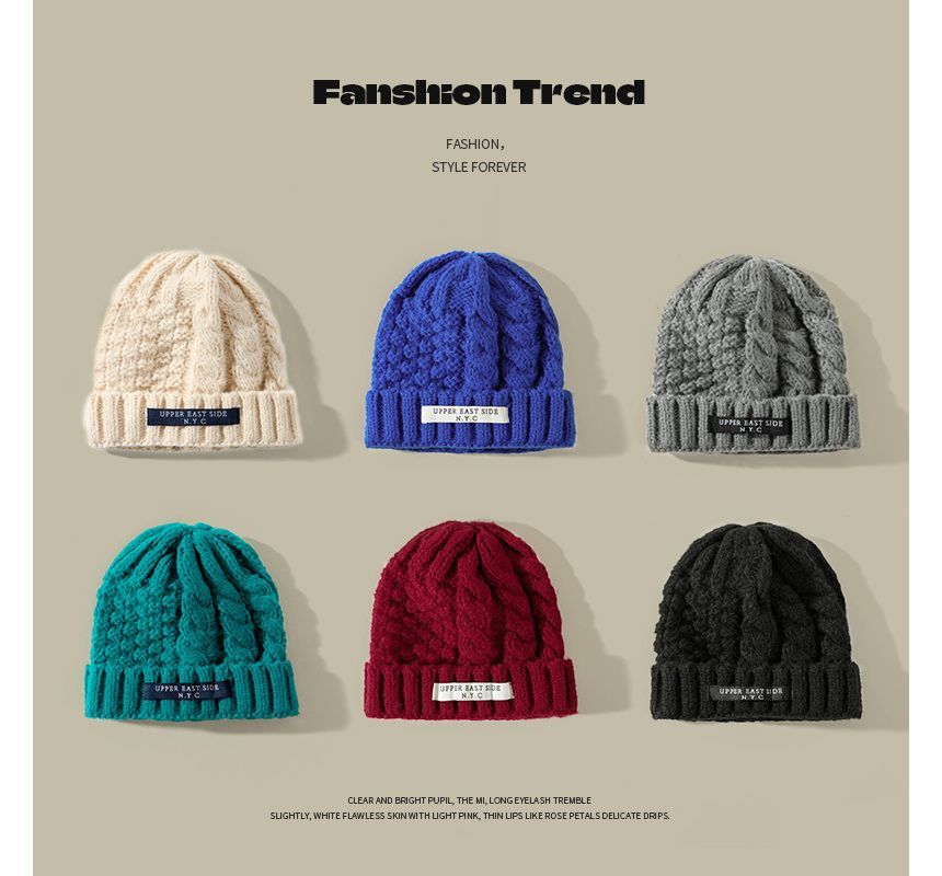 Beanie Lettering Applique Knit