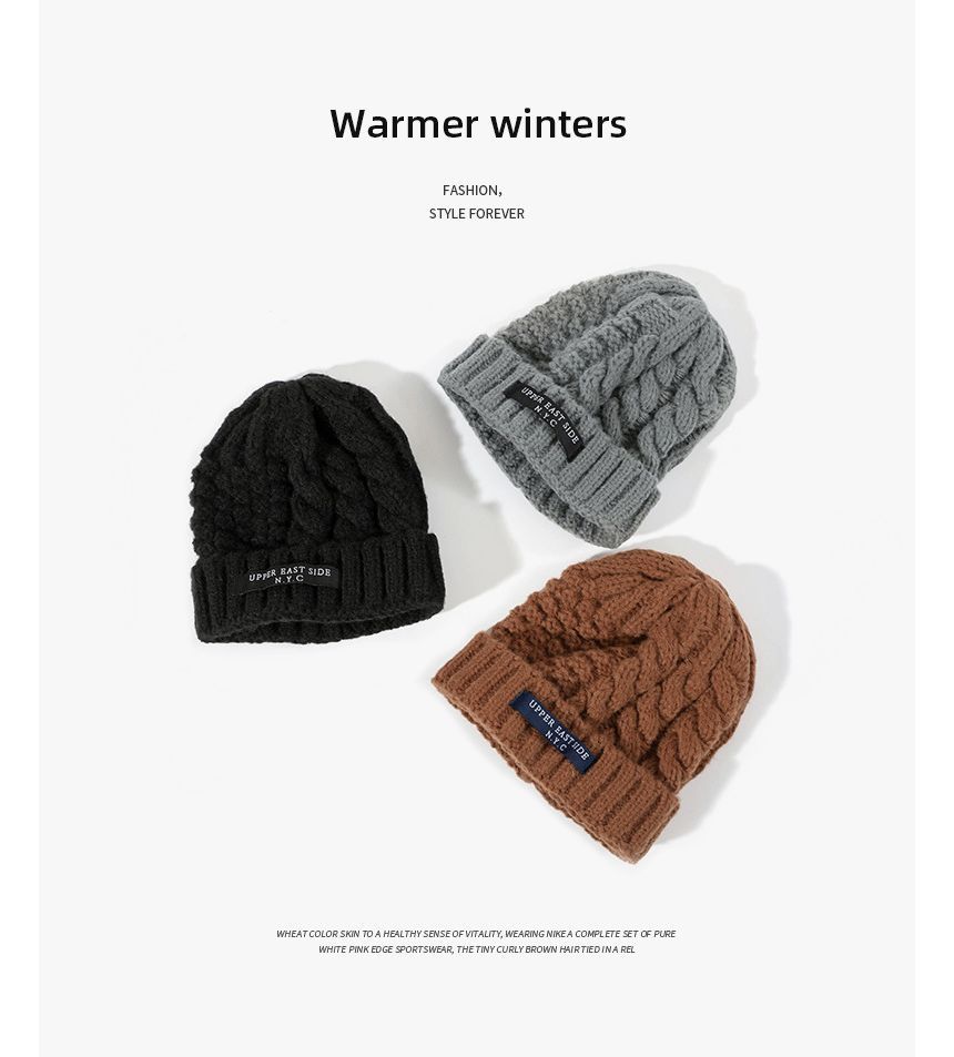 Beanie Lettering Applique Knit