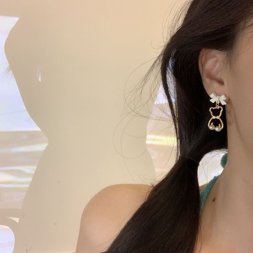 Bear Alloy Dangle Earring