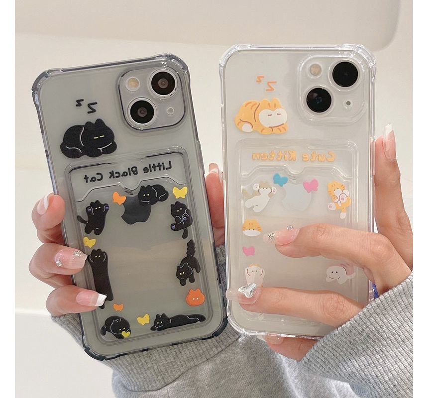 Phone Cat Case Holder Print Card
