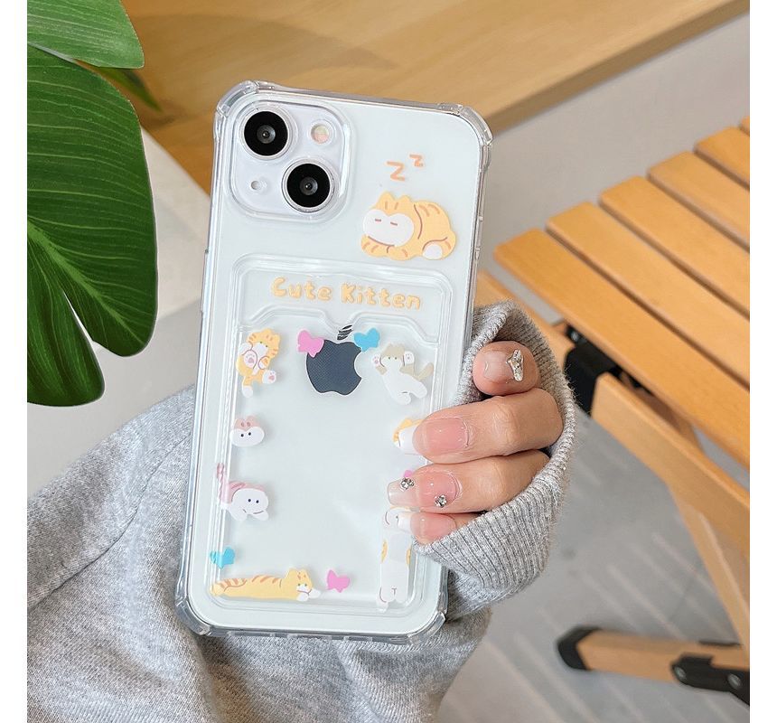 Phone Cat Case Holder Print Card