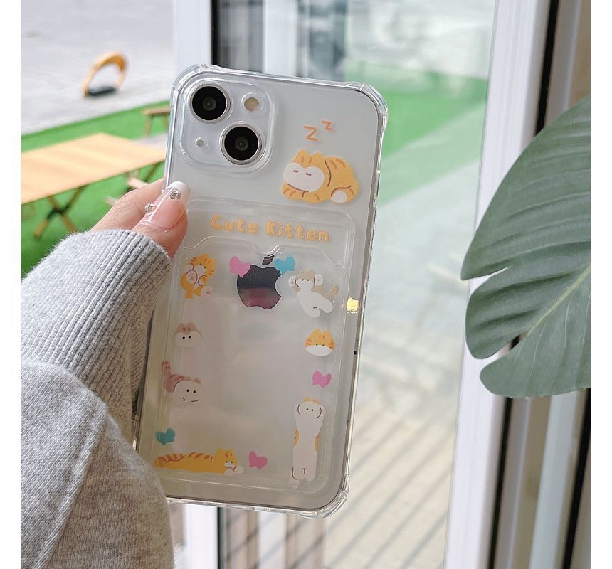 Phone Cat Case Holder Print Card
