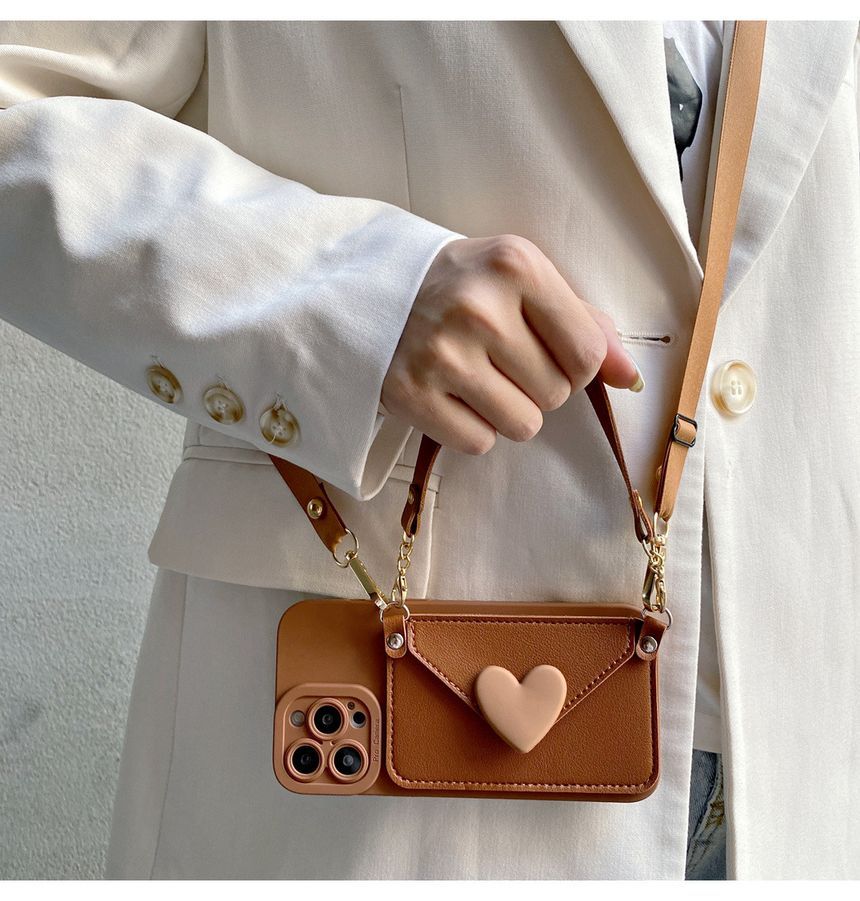 Heart Holder Case Card Phone