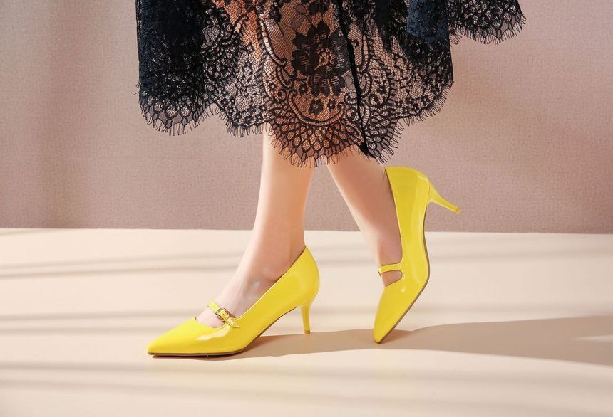 Jane Mary Kitten Heel Pumps Toe Pointed