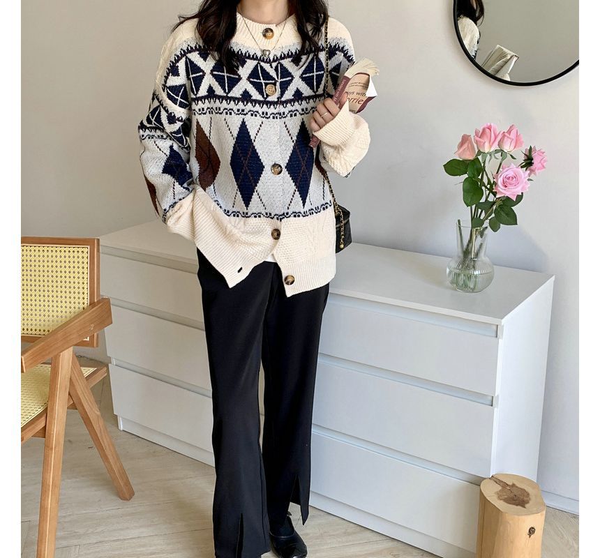 Cardigan Pattern Loose-Fit