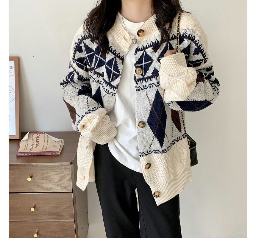 Cardigan Pattern Loose-Fit
