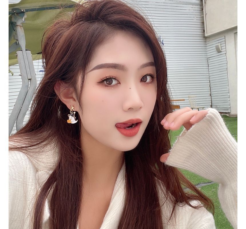 Clip / On Enamel Earring Drop Halloween