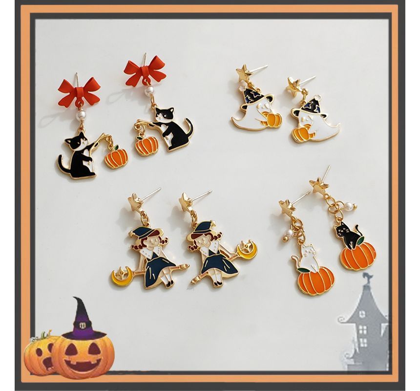 Clip / On Enamel Earring Drop Halloween
