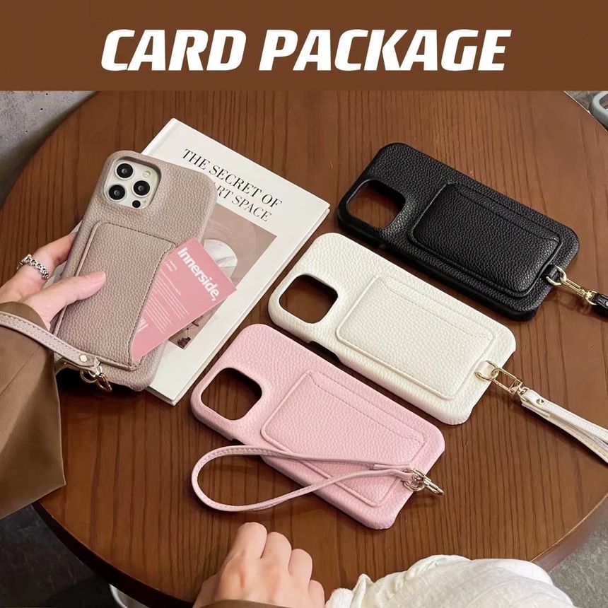 Holder Card Phone Faux Case Leather