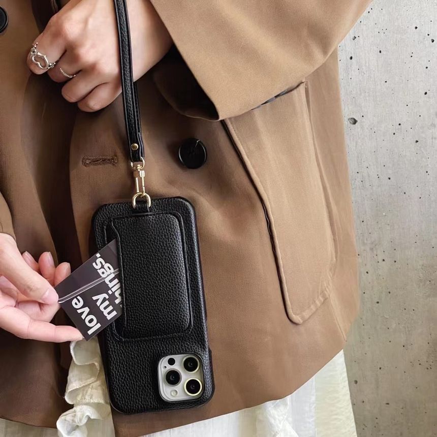 Holder Card Phone Faux Case Leather