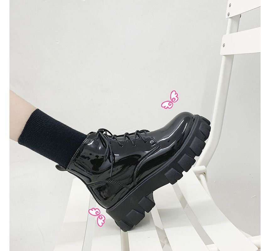 Short Platform Lace-Up Boots
