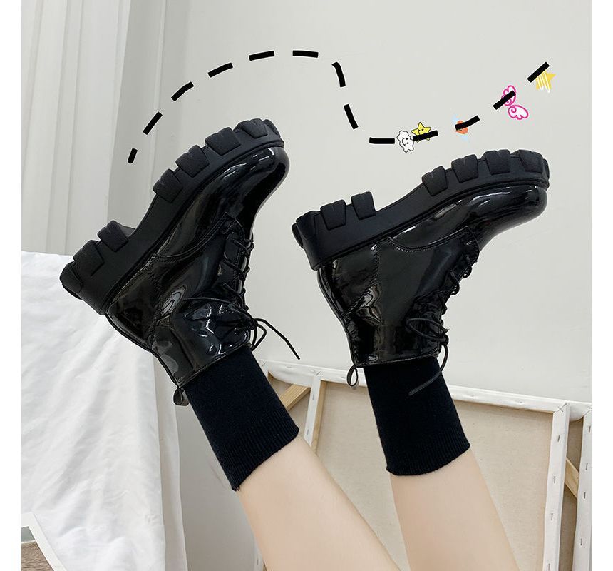 Short Platform Lace-Up Boots