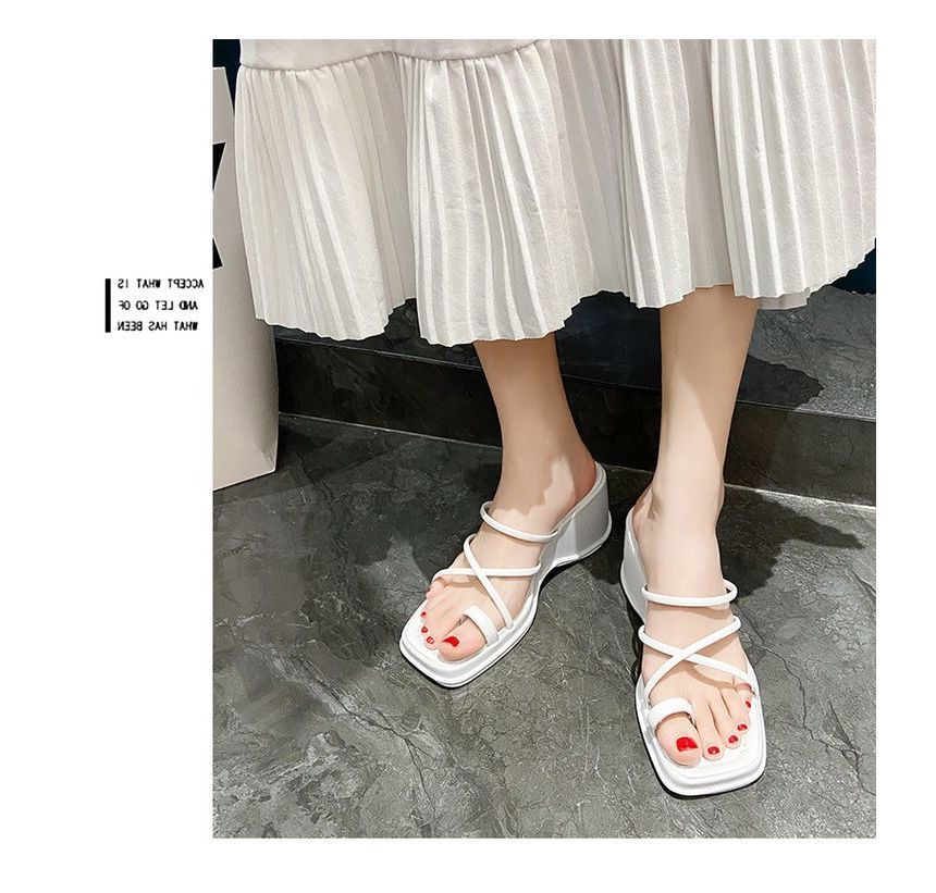Sandals Wedge-Heel Loop Toe