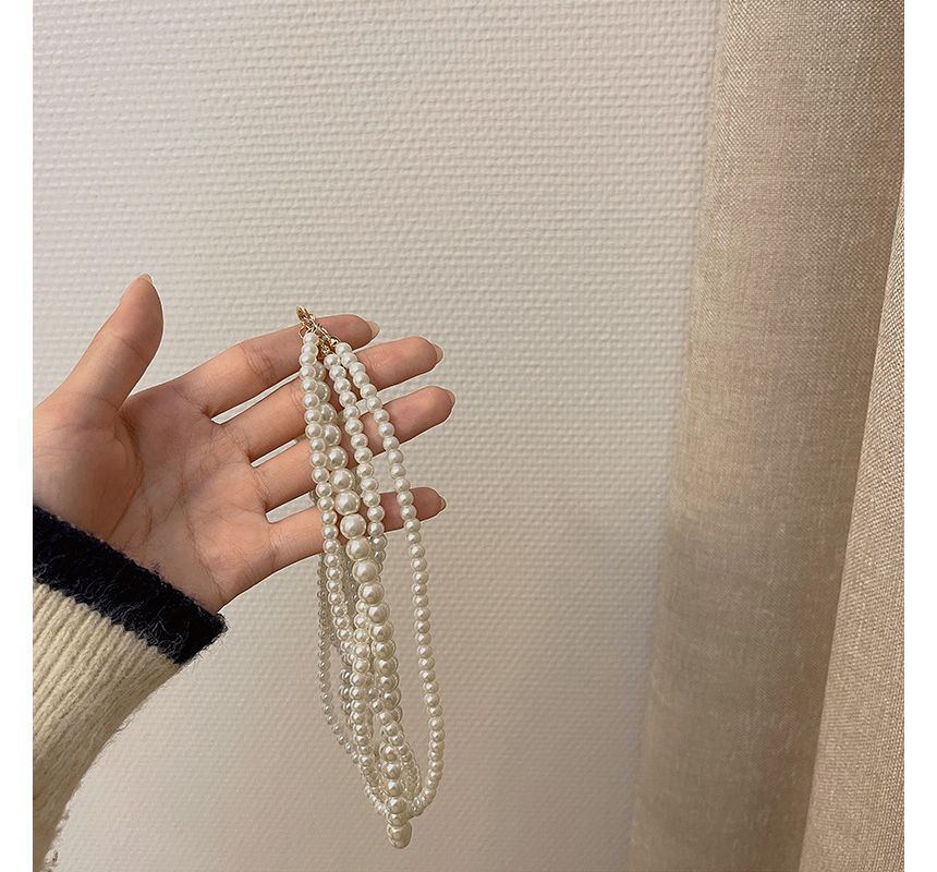 Pearl Choker Layered Faux