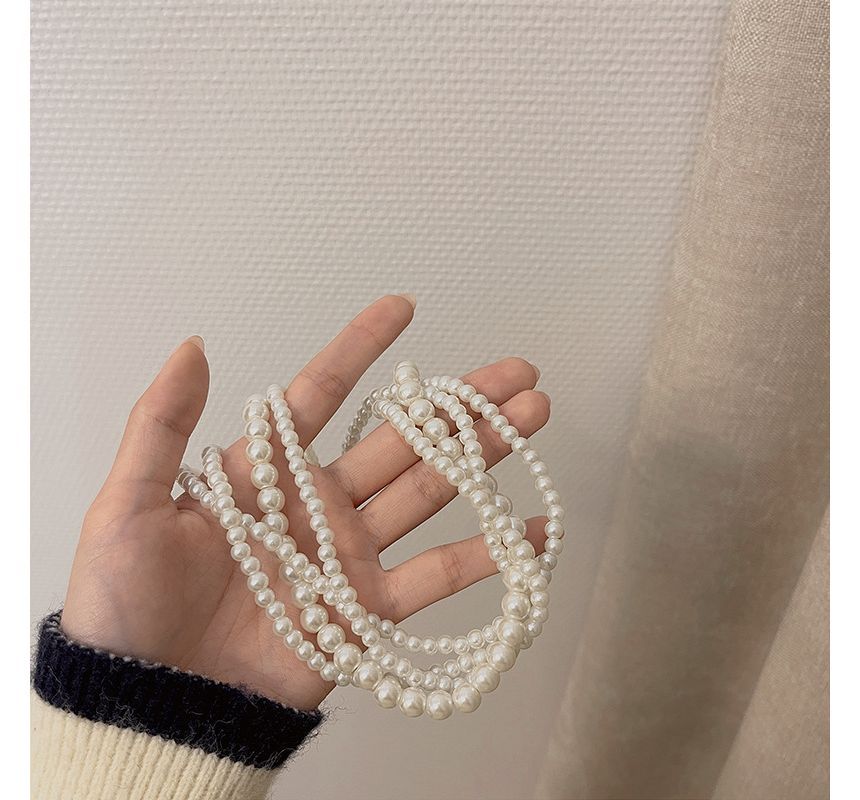 Pearl Choker Layered Faux