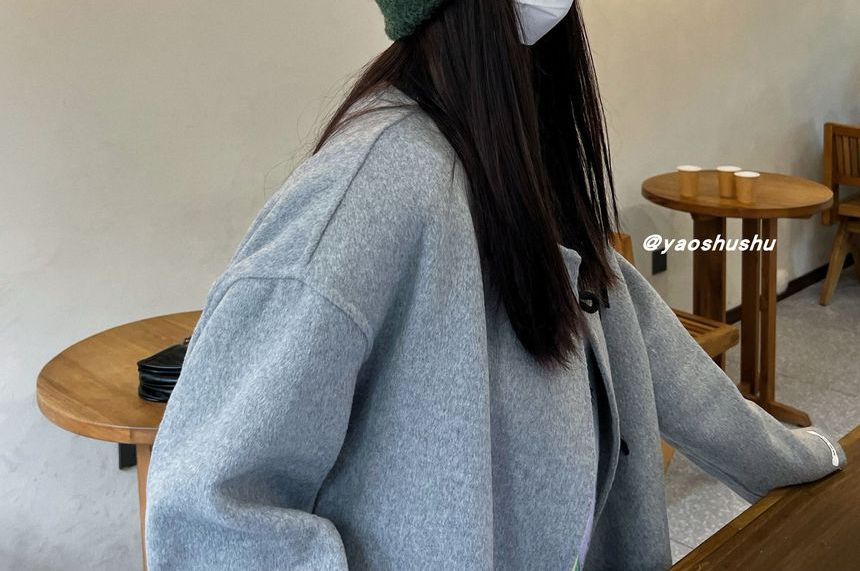 Lettering Embroidered Beanie Knit