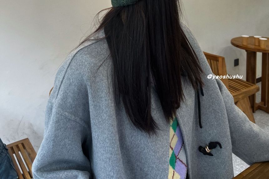 Lettering Embroidered Beanie Knit