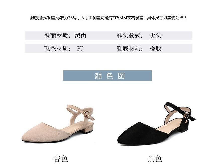 Pointy-Toe Ankle Sandals Heel Strap Chunky