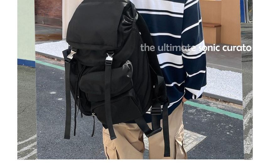 Plain Nylon Backpack Drawstring