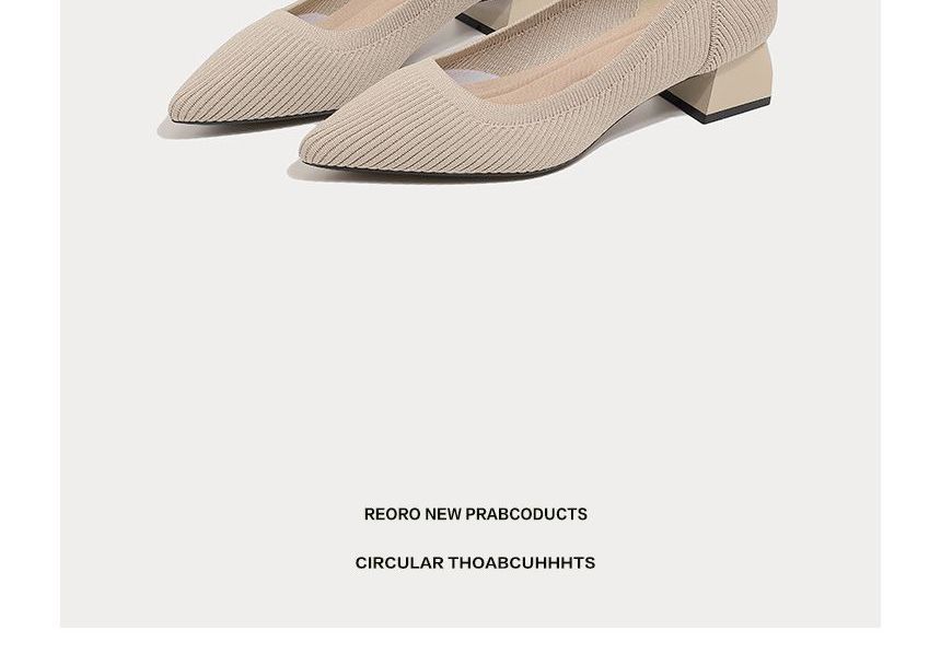 Pumps Knit Pointed Low-Heel