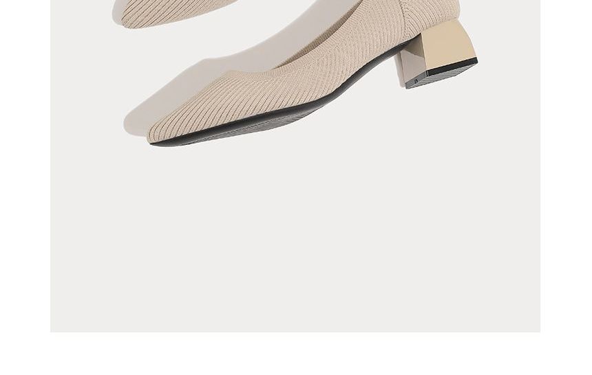Pumps Knit Pointed Low-Heel