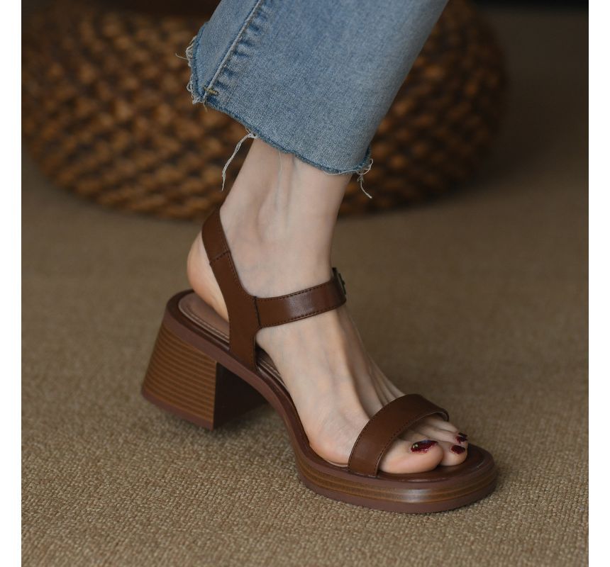 Sandals Block-Heel Buckled