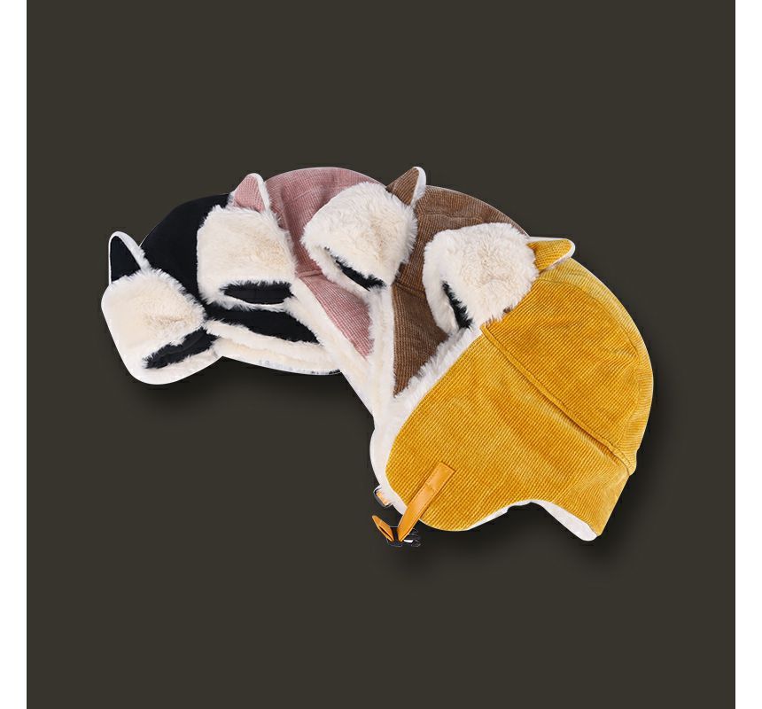 Cat Chenille Ear Trapper Hat