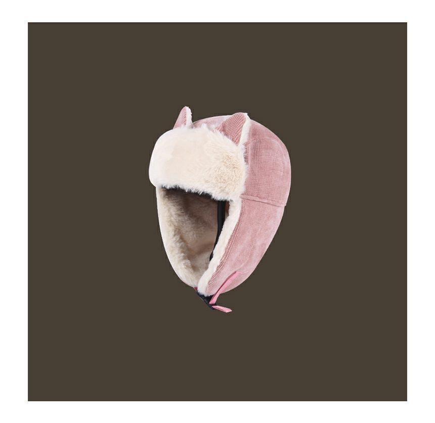 Cat Chenille Ear Trapper Hat