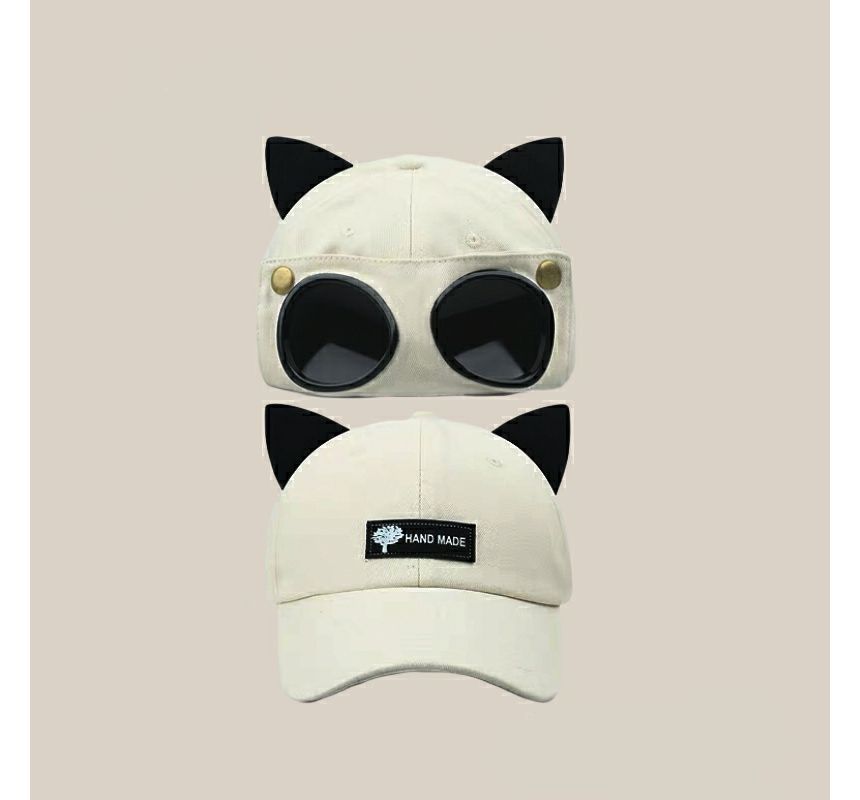 Cap Ear Goggles Baseball Aviator Cat with