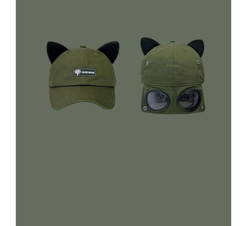 Cap Ear Goggles Baseball Aviator Cat with