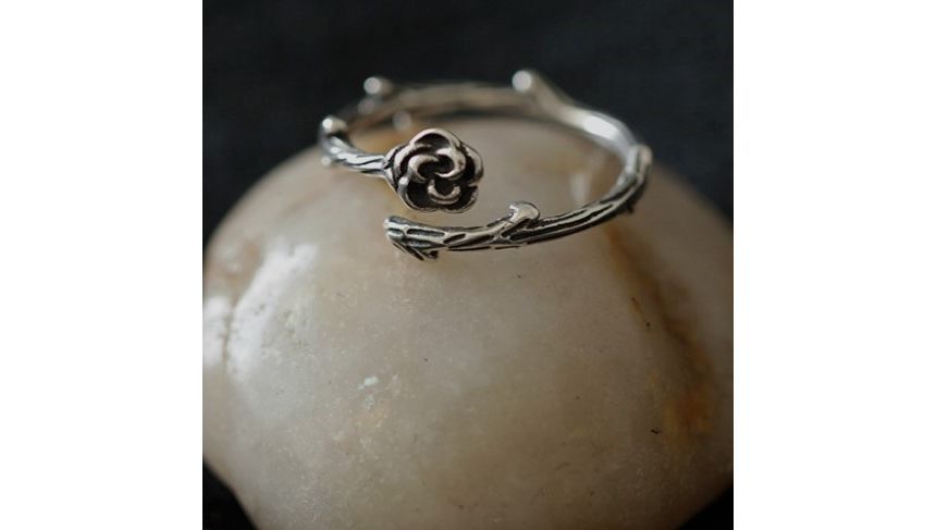 Ring Silver Open Rose Sterling