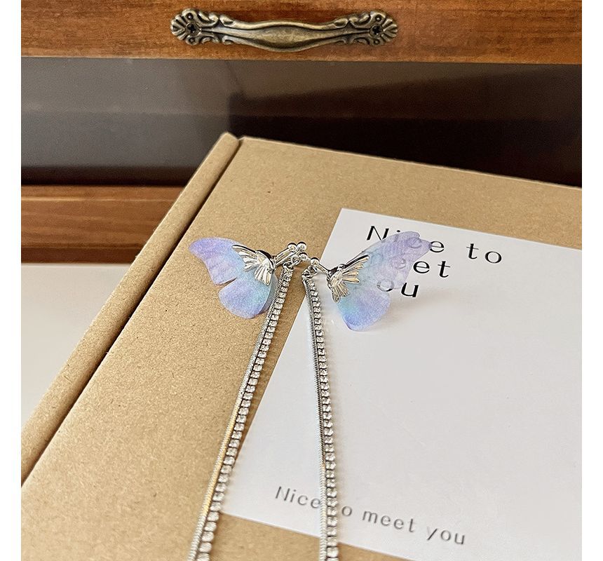 Rhinestone Butterfly Earring Cuff