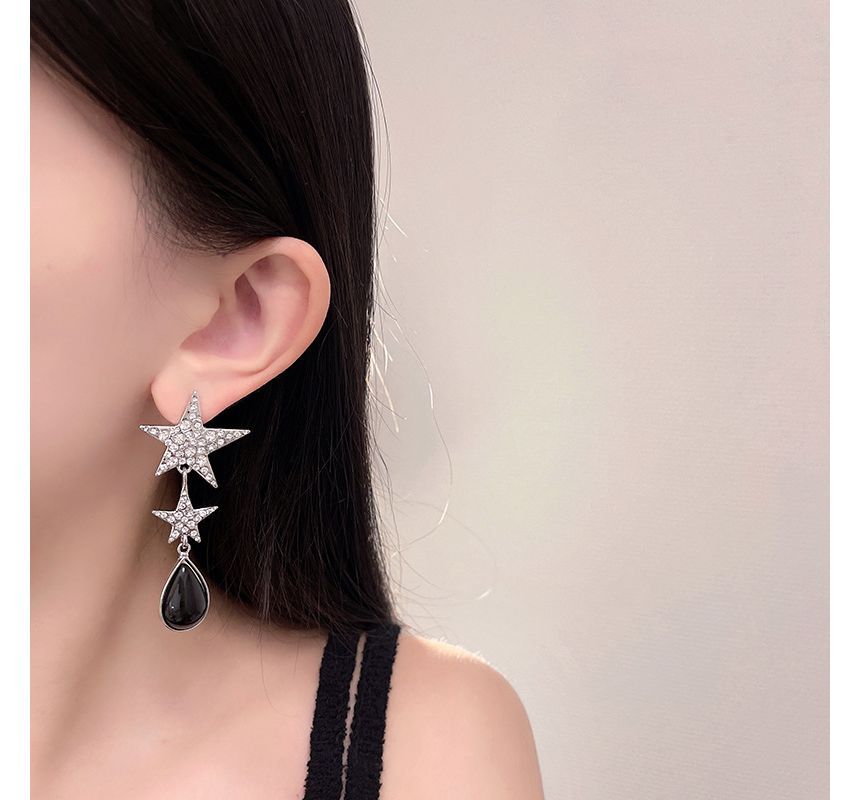 Drop Star Rhinestone Earring