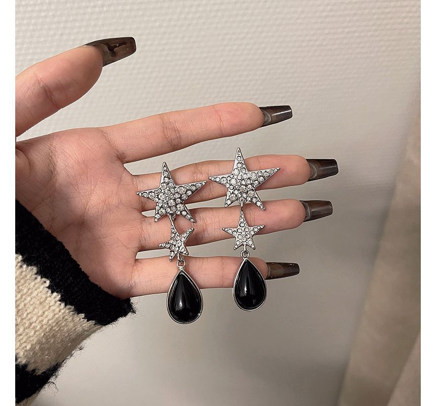 Drop Star Rhinestone Earring