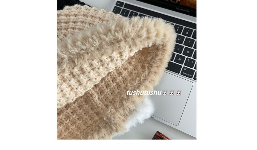 Cloche Knit Hat Trim Fluffy