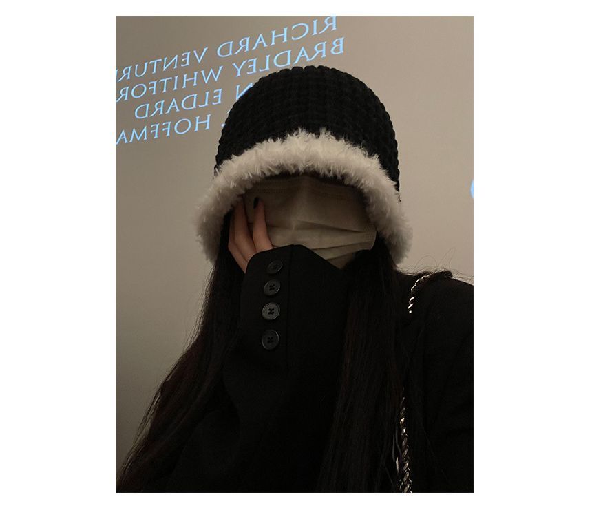 Cloche Knit Hat Trim Fluffy