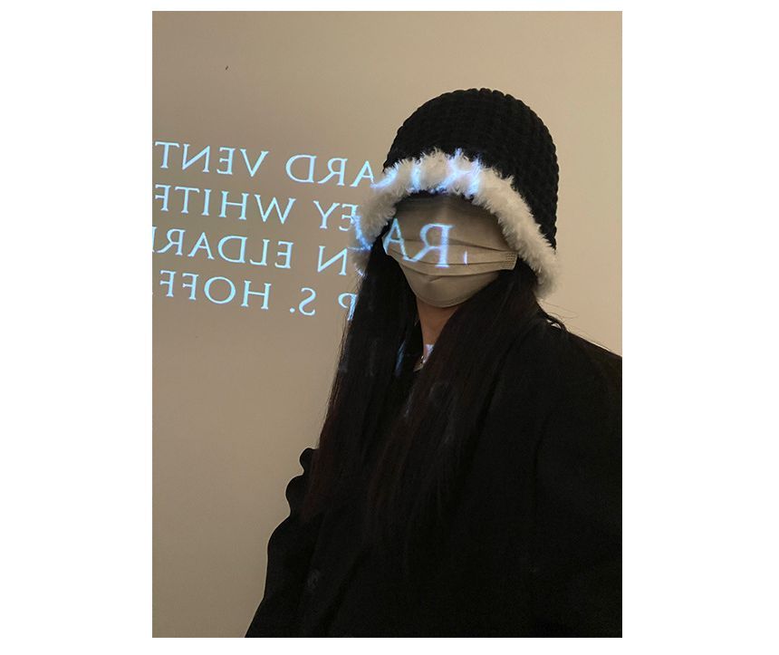 Cloche Knit Hat Trim Fluffy