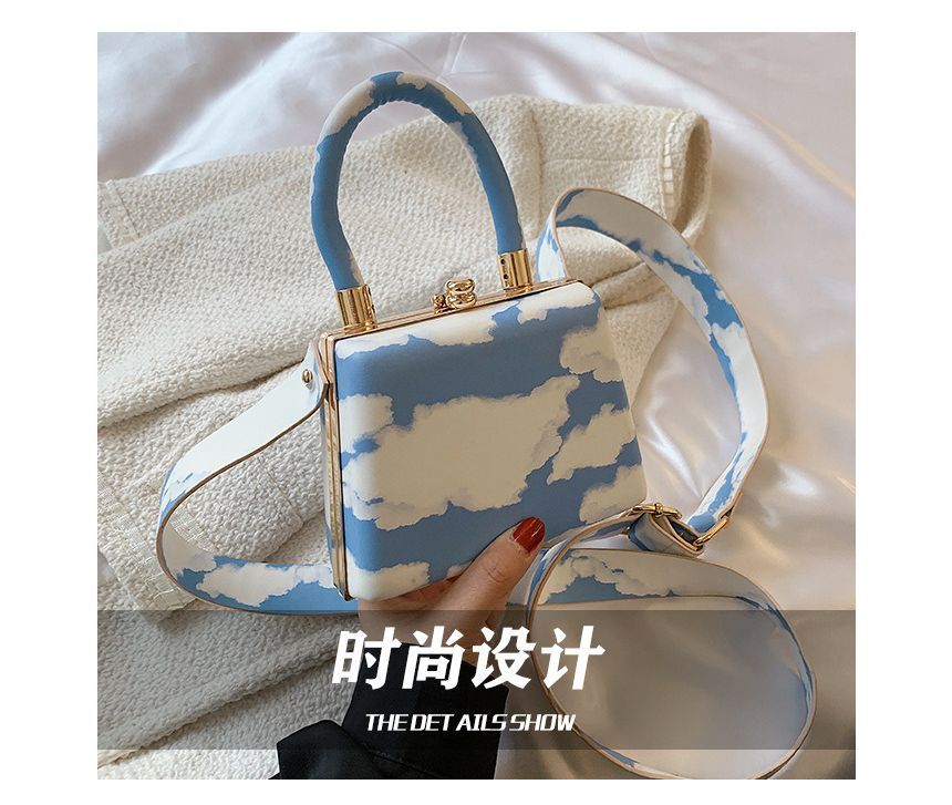 Leather Faux Hand Boxy Bag Plain