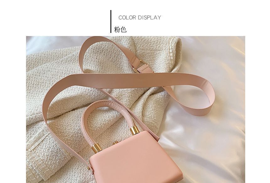 Leather Faux Hand Boxy Bag Plain