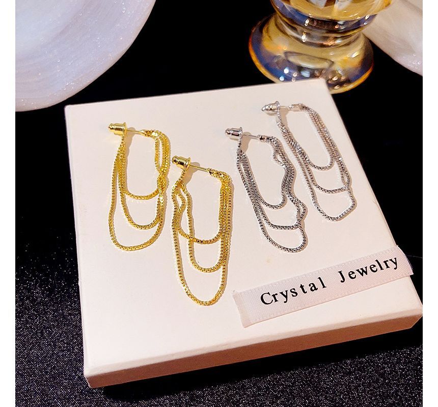 Chain Fringed Drop Earring