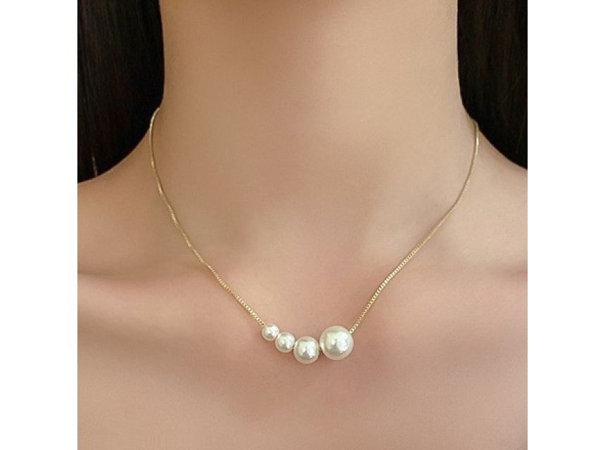 Alloy Faux Pearl Necklace